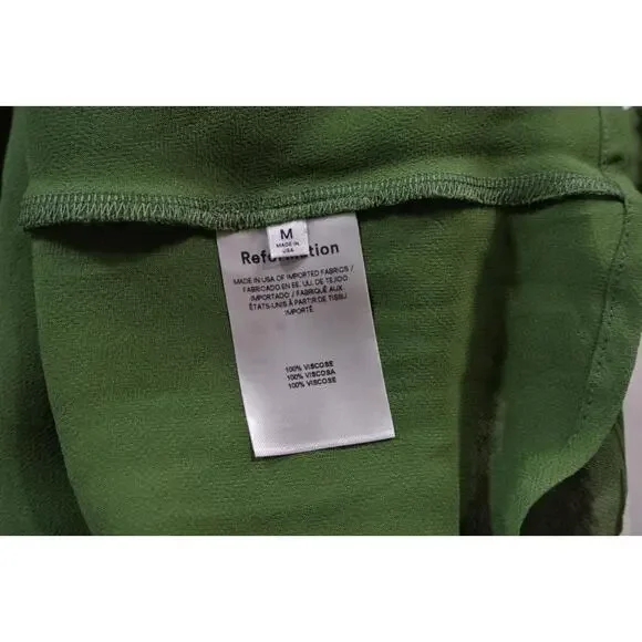 NEW, Reformation Demy Floral-Print Georgette Midi Dress in Green Sz M #MD1426 - Picture 5 of 10